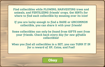 Collections, Sammlungen in FarmVille